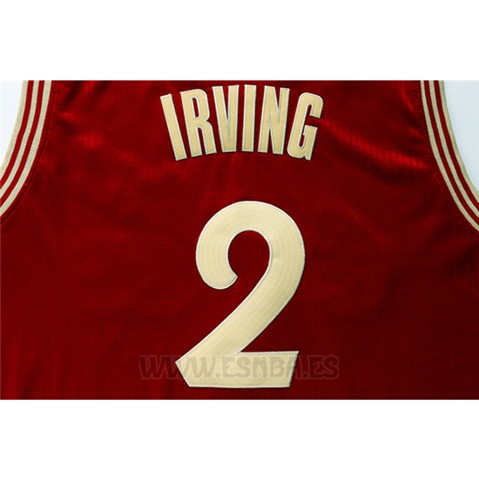 Camiseta Navidad 2015 Cleveland Cavaliers Kyrie Irving #2 Rojo